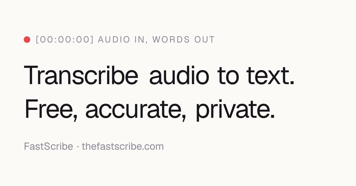 FastScribe -> Accurate timestamped transcripts from audio and video with name tags. TXT, SRT, VTT, D logo